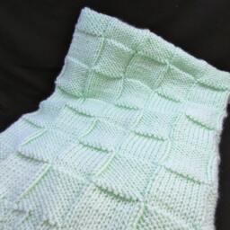 Kelly Green Hand Knitted Baby Blanket, Also in A Variety Of Colors - thumbnail 2