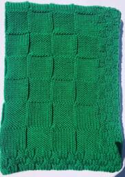 Kelly Green Hand Knitted Baby Blanket, Also in A Variety Of Colors - thumbnail 1