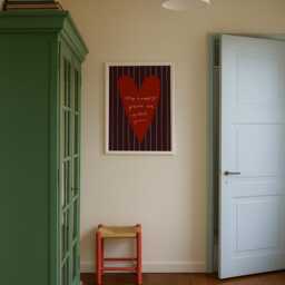 My Happy Place Print, Brown Homely Stripe Hand Drawn Cosy Wall Art Kitchen Living Room Unframed - thumbnail 3