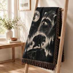 Custom Jimothy Raccoon Woven Blanket, Viral Seattle Funny Short Spine Wildlife Blanket - thumbnail 2