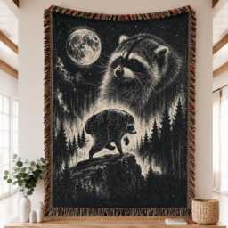 Custom Jimothy Raccoon Woven Blanket, Viral Seattle Funny Short Spine Wildlife Blanket - thumbnail 1