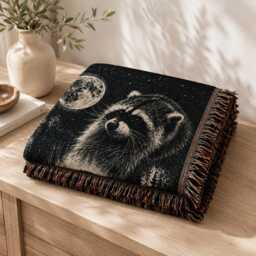 Custom Jimothy Raccoon Woven Blanket, Viral Seattle Funny Short Spine Wildlife Blanket - thumbnail 3