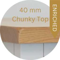 Painted 3-Drawer Chest Solid Oak Top, Large Bedside Table, Assembled - thumbnail 4