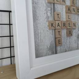 Personalised Frame Gift, Custom Family Name Frame, Tile Wall Art, Anniversary Handmade Box - thumbnail 2
