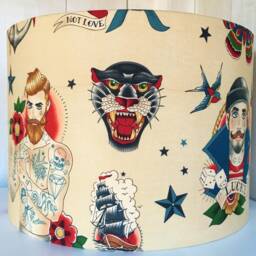 Sailors Lampshade, Tattoo Lamp Shade, Nautical Decor For Boat Or Beach, Sailor Jerry Style - thumbnail 4