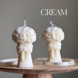 Sculptural Flower Bouquet Candle - Soy Wax Pillar - thumbnail 3