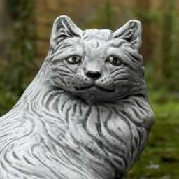 Elegant Cat Sculpture Concrete Feline Garden Ornament Outdoor Pet Lover Decor Tabby Yard Art Animal Figurine Lover Gift - thumbnail 3