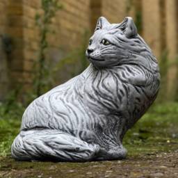 Elegant Cat Sculpture Concrete Feline Garden Ornament Outdoor Pet Lover Decor Tabby Yard Art Animal Figurine Lover Gift - thumbnail 2