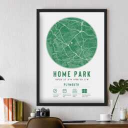 Plymouth Argyle Home Park Minimalist Map Prints & Frames - The Pilgrims F.c. Gift Decor Dad Memorabilia Granddad Uncle Brother Football - thumbnail 2