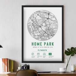 Plymouth Argyle Home Park Minimalist Map Prints & Frames - The Pilgrims F.c. Gift Decor Dad Memorabilia Granddad Uncle Brother Football - thumbnail 3