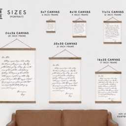 Custom Love Letter Canvas Print With Wood Poster Hanger - Flat Canvas-Pix Gift For Her - Hanger Frames - thumbnail 2