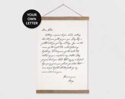 Custom Love Letter Canvas Print With Wood Poster Hanger - Flat Canvas-Pix Gift For Her - Hanger Frames - thumbnail 1