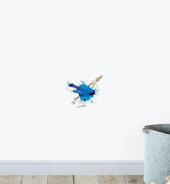 Bluebird Wall Sticker Decal - Illustration Stickers, Animals Decals, Home Decor, Art, Illustrations