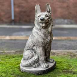Outdoor German Shepherd Statue Concrete Dog Sculpture Stone Patio Decor Cement Pet Ornament Memorial Decoration Guard Figure - thumbnail 1