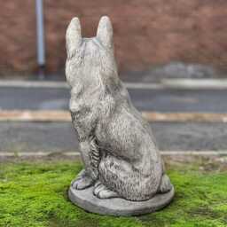 Outdoor German Shepherd Statue Concrete Dog Sculpture Stone Patio Decor Cement Pet Ornament Memorial Decoration Guard Figure - thumbnail 4