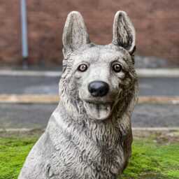Outdoor German Shepherd Statue Concrete Dog Sculpture Stone Patio Decor Cement Pet Ornament Memorial Decoration Guard Figure - thumbnail 2
