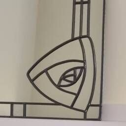 New Range - Modern Rennie Mackintosh Style Stained Glass Effect Mirror Darkened Lead 30x30cm Handmade Gift Catfish Glass Art Deco Mirror - thumbnail 3