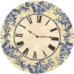 Floral Blue Toile Clock - thumbnail 2