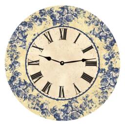 Floral Blue Toile Clock - thumbnail 1