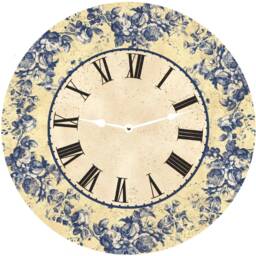 Floral Blue Toile Clock - thumbnail 3