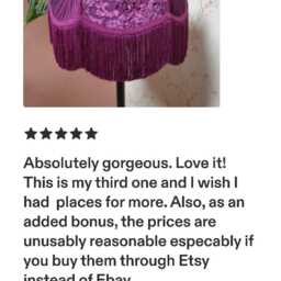 Handmade Velvet Lampshade Scalloped Retro Fringe Shade Wine - thumbnail 4