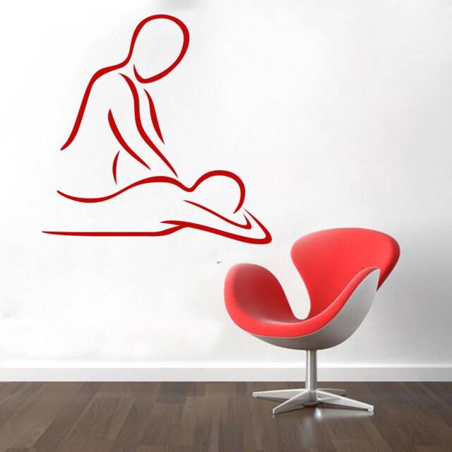 Spa Massage Wall Decal Beauty Salon Decor, Woman Face Art T77 - image 1