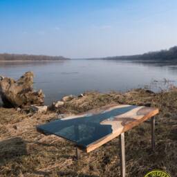Delta - Live Edge Wide Glass River Coffee Table - thumbnail 2