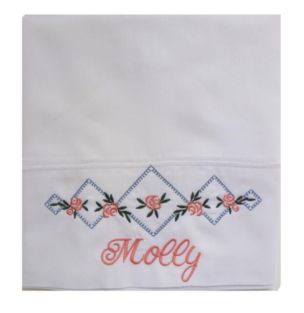 Flower Girl Rosebud Pillowcase Custom Embroidered Personalized - image 1