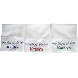 Flower Girl Rosebud Pillowcase Custom Embroidered Personalized - thumbnail 4