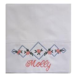 Flower Girl Rosebud Pillowcase Custom Embroidered Personalized - thumbnail 1