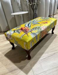 Premium Zen Footstool Yellow First Bird Floral Pouffe Footrest - thumbnail 3