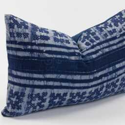 Vintage Hill Tribe Indigo Batik Cushion Pillow Cover Tribal Ethnic Faded Rustic Purple/Ref-P9 - thumbnail 4