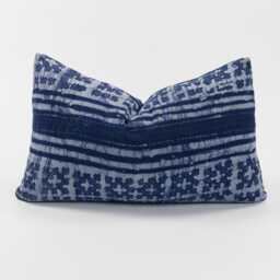 Vintage Hill Tribe Indigo Batik Cushion Pillow Cover Tribal Ethnic Faded Rustic Purple/Ref-P9 - thumbnail 1