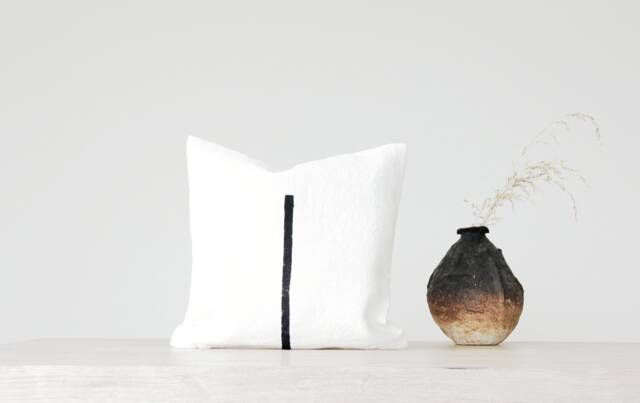 Japandi Cover For Scatter Cushions, Minimalist Black & White Wabi Sabi Pillow Covers - image 1
