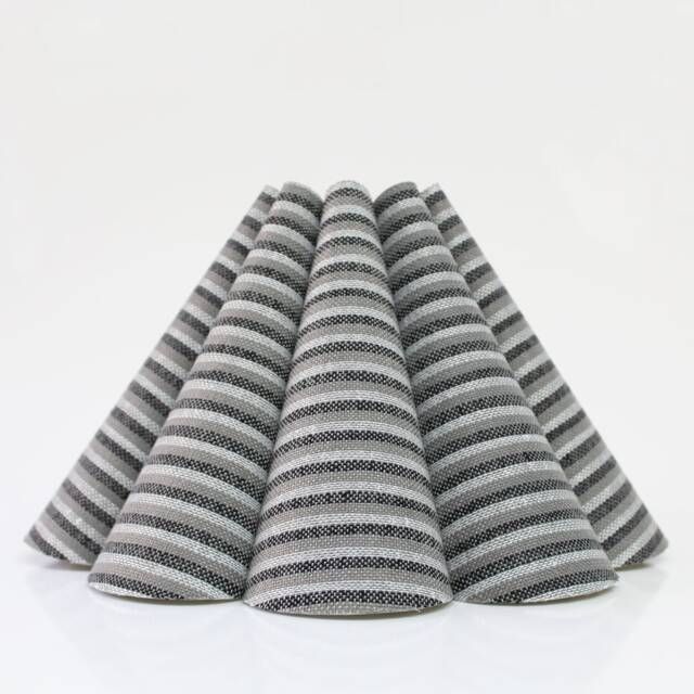 Handmade Gray Striped Fabric Lampshade Modern Home Decor - image 1