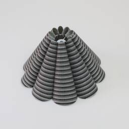 Handmade Gray Striped Fabric Lampshade Modern Home Decor - thumbnail 3