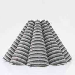 Handmade Gray Striped Fabric Lampshade Modern Home Decor - thumbnail 1
