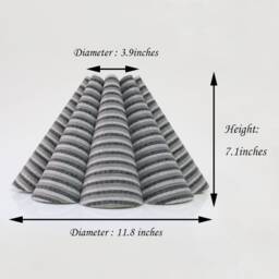 Handmade Gray Striped Fabric Lampshade Modern Home Decor - thumbnail 2