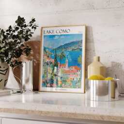 Lake Como Italy Travel Poster Italian Wall Art Print - thumbnail 2