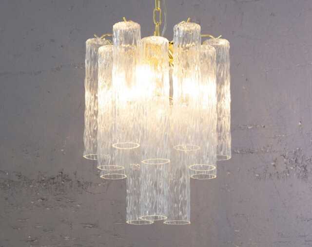 Murano Suspension Lamp ??40 cm - Clear Glass Hand-Blown Italy Customizable Light - image 1