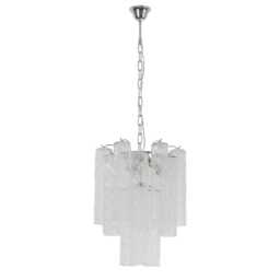 Murano Suspension Lamp ??40 cm - Clear Glass Hand-Blown Italy Customizable Light - thumbnail 4
