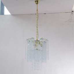 Murano Suspension Lamp ??40 cm - Clear Glass Hand-Blown Italy Customizable Light - thumbnail 3