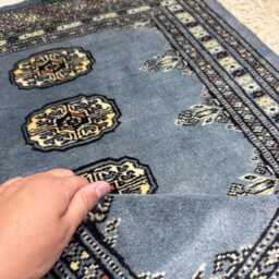 2.6x4 Gray Color Bokhara Rug - 0.80x1.20 Bedroom Luxury Area Turkish Fine Quality Afghan - thumbnail 4