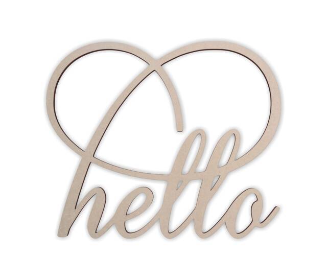 Unfinished Wood Hello Sign Laser Cut Mdf Wall Decor - image 1