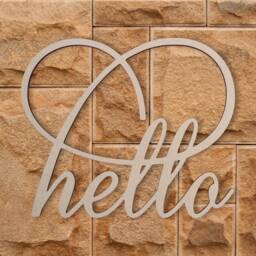 Unfinished Wood Hello Sign Laser Cut Mdf Wall Decor - thumbnail 3