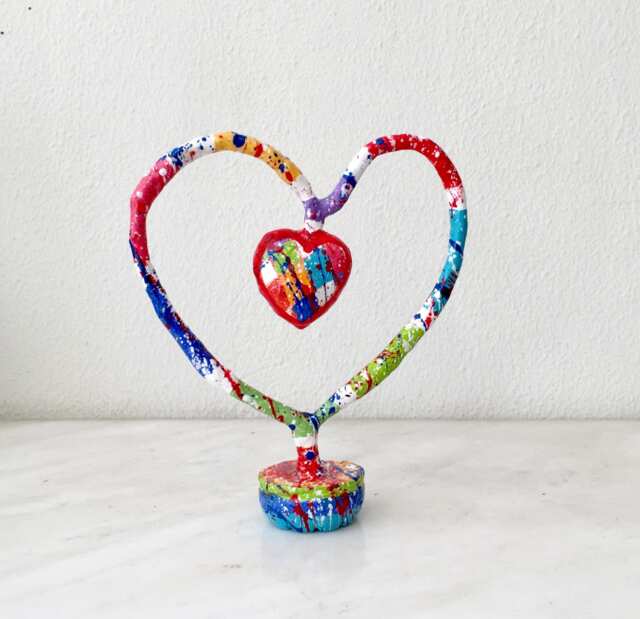 Handmade Heart Sculpture, Pop Art, Signed & Numbered, Mixed Media - image 1