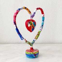 Handmade Heart Sculpture, Pop Art, Signed & Numbered, Mixed Media - thumbnail 2