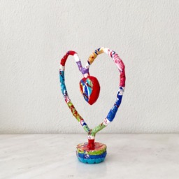 Handmade Heart Sculpture, Pop Art, Signed & Numbered, Mixed Media - thumbnail 3