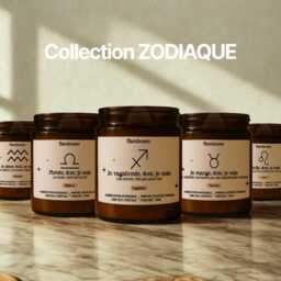 Handmade Scented Candle With Astrological Signs - 12 To Choose From Wooden Wick, Vegetable Soy Wax, Grasse Fragrance Astrological Gift