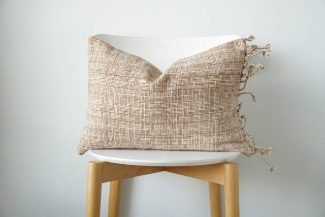 Brown Tribal Hemp Hand Woven Natural Dye Color Pillow Cover - image 1